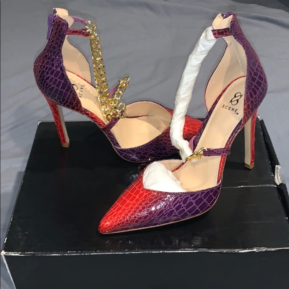 NWB Purple/Pink Snakeskin Heels 😍